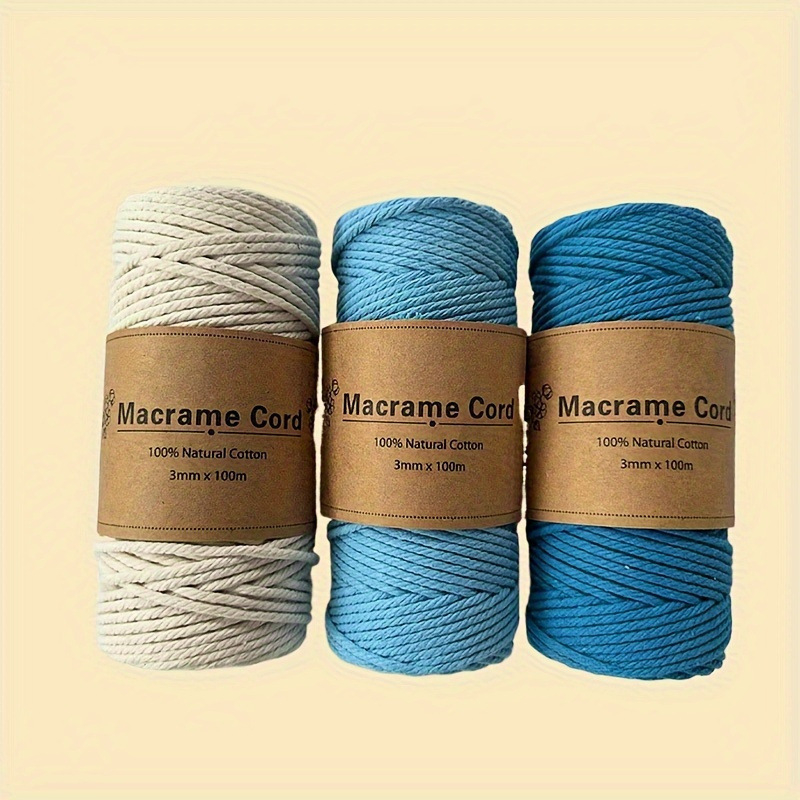 Amazoni piiriülene enimmüüdud 3 mm värviline puuvillane köis, isetehtud käsitsi kootud puuvillane köis, Temu platvormi pingutusnööriga dekoratiivne köis