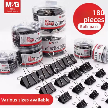 Chenguang ilgas uodegos segtukas metalinis dokumentų sąskaitų segtukas biuro sąvaržėlė studentų testo sąvaržėlė, juoda kasetė ABS92735