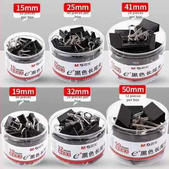 Chenguang ilgas uodegos segtukas metalinis dokumentų sąskaitų segtukas biuro sąvaržėlė studentų testo sąvaržėlė, juoda kasetė ABS92735