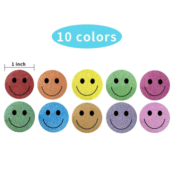 Határokon átnyúló, raktáron, 2,5 cm-es mosolygós arc, mosoly, ötágú csillag, rajzfilm, villanás, lézer, diy ajándék, ajándék matrica címke