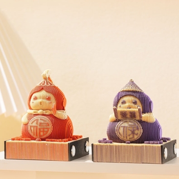 3D-paberist skulptuur Fuwa stereo märkmepadjast kunstiteoste lauakalender, käsitsi rebitav, silmapaistvad kleepmärkmed, armas hiina stiil