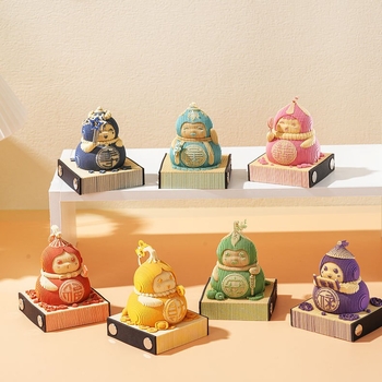 3D-paberist skulptuur Fuwa stereo märkmepadjast kunstiteoste lauakalender, käsitsi rebitav, silmapaistvad kleepmärkmed, armas hiina stiil