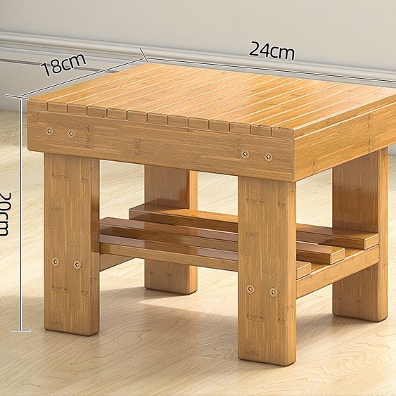 Nanzhu laste väike pink, majapidamise täispuidust väike taburet, elutoa diivanitool, kingavahetuspink, madal taburet, ruudukujuline taburet