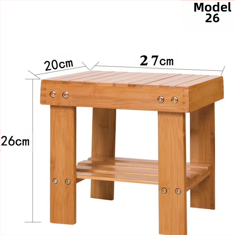 Детска малка пейка Nanzhu, домакинска, масивна дървена, малка табуретка, хол, диван, табуретка за преобличане на обувки, ниска табуретка, квадратна табуретка