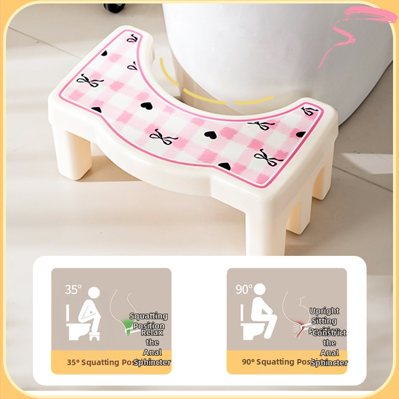 Тоалетна тоалетна табуретка, пластмасова удебелена, проста, за клякане, артефакт, детска подложка за крака, тоалетна табуретка за бременни жени