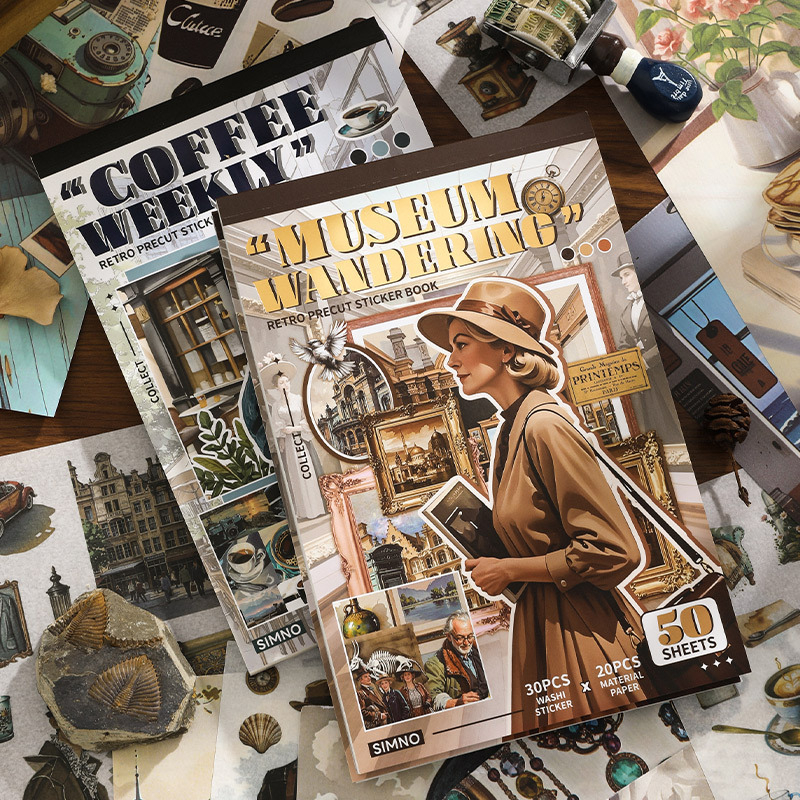 Võõra tuumkleebise raamat aeglane nautige elu seeria retro käsitsi konto kaunistus kollaažmaterjal 50 2