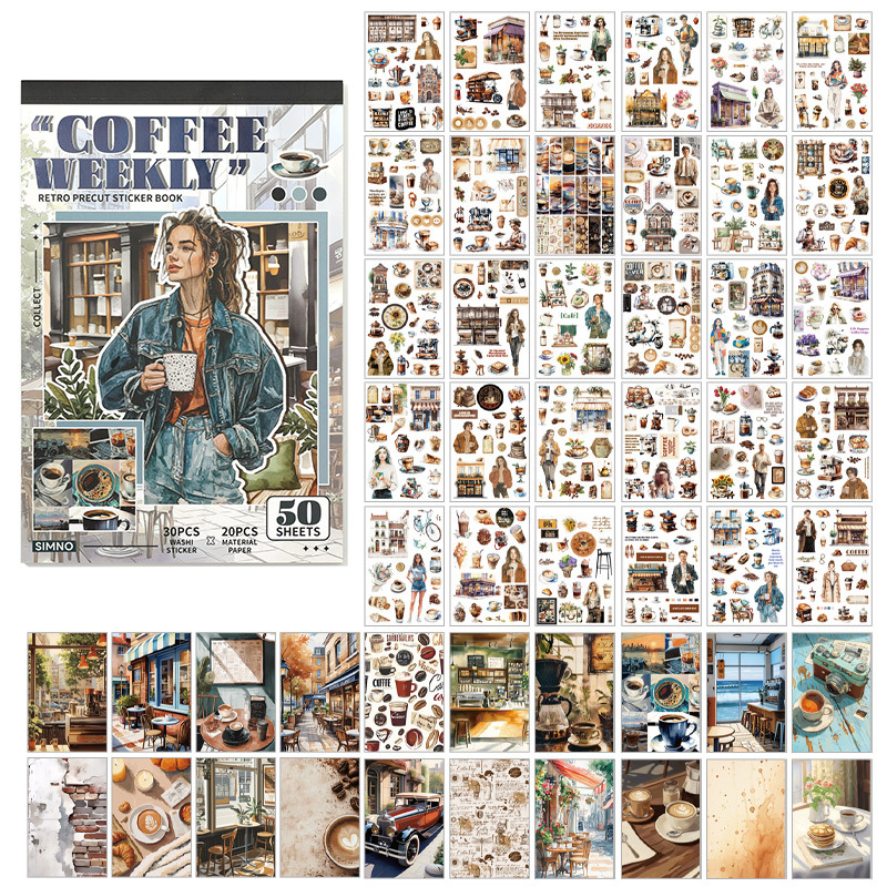 Võõra tuumkleebise raamat aeglane nautige elu seeria retro käsitsi konto kaunistus kollaažmaterjal 50 2