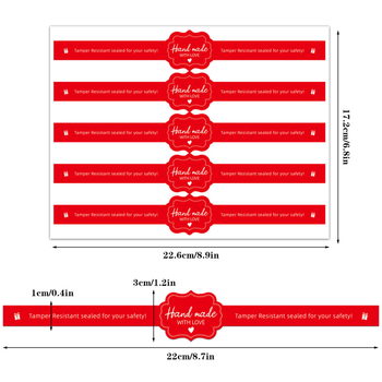 50 matrica/csomag piros hosszú matricák kerek öntapadós lezáró matricák süteményes doboz barkács dekorációs matricák