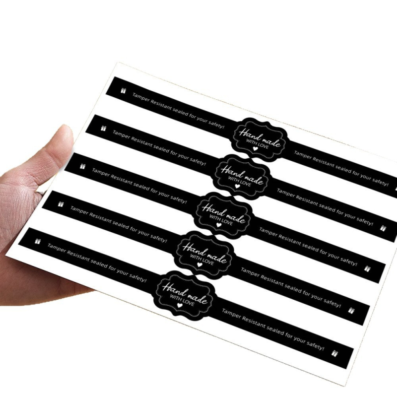 50 matrica/csomag piros hosszú matricák kerek öntapadós lezáró matricák süteményes doboz barkács dekorációs matricák