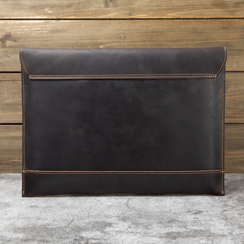 Χονδρική τσάντα εγγράφων Crazy Horse Leather Top Layer από γνήσιο δέρμα αγελάδας, τσάντα υπολογιστή 13 ιντσών, επαγγελματική τσάντα φακέλου για άνδρες