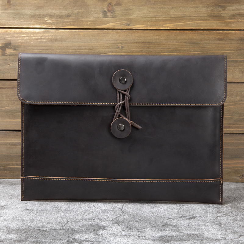 Nagykereskedelmi Crazy Horse bőr felső rétegű marhabőr valódi bőr dokumentumtáska 13 hüvelykes számítógéptáska üzleti férfi borítékos kuplung kézitáska