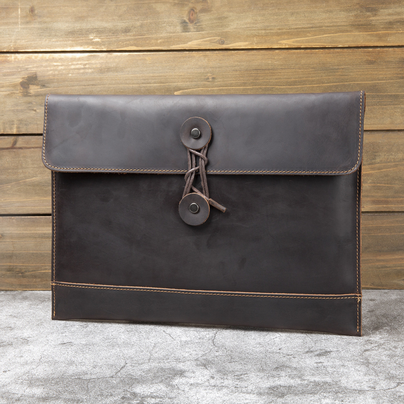 Nagykereskedelmi Crazy Horse bőr felső rétegű marhabőr valódi bőr dokumentumtáska 13 hüvelykes számítógéptáska üzleti férfi borítékos kuplung kézitáska