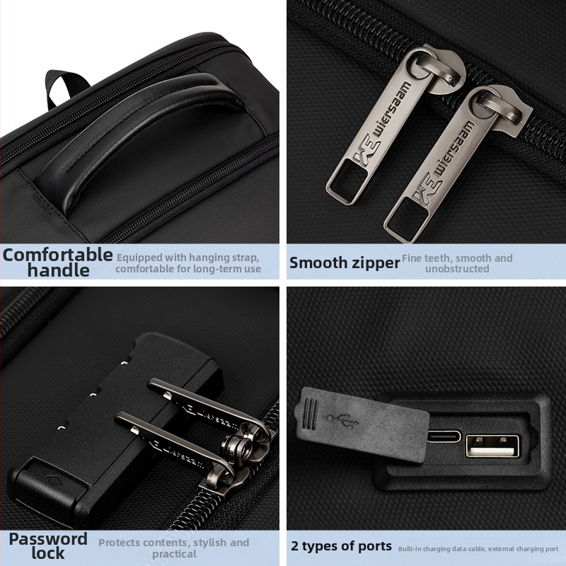 Нова модерна бизнес раница за мъже, заключване с парола, водоустойчива раница с голям капацитет, многофункционална чанта за компютър против кражба