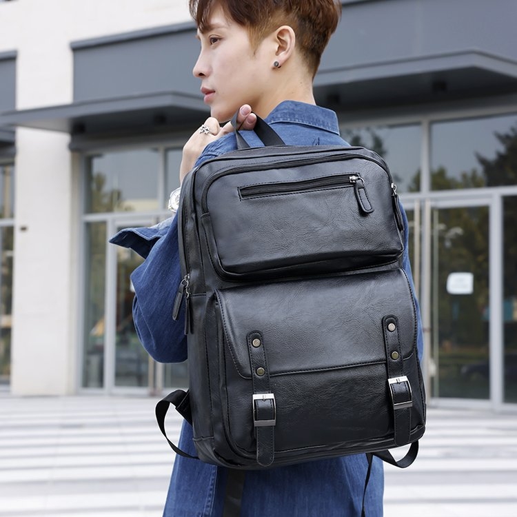 Rucsac de agrement cu temperament de mare capacitate, nou, tendință PU, producători de genți pentru bărbați, comerț exterior en-gros, export transfrontalier