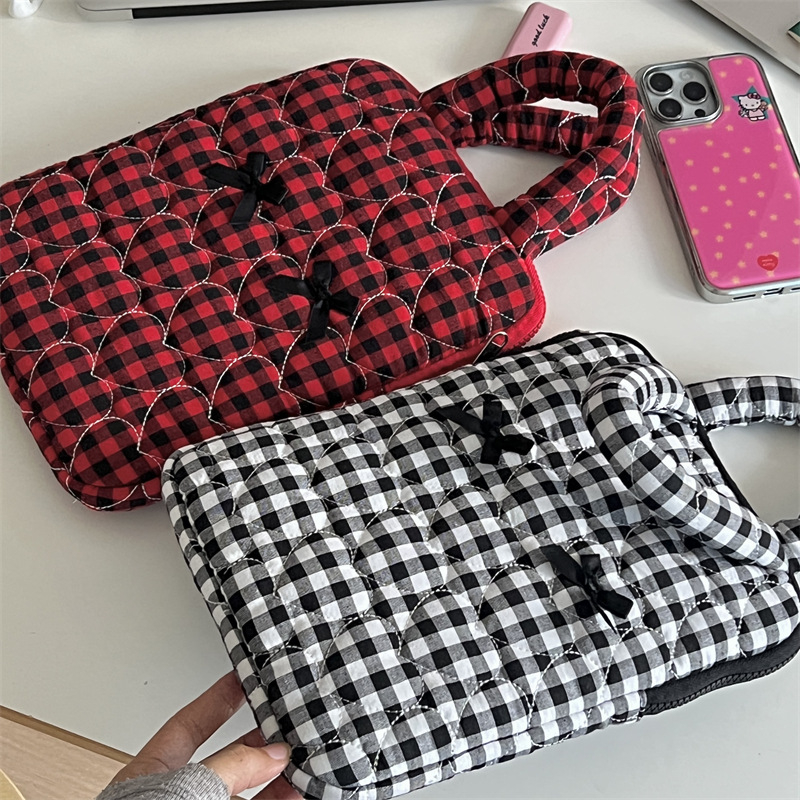 Lõuna-Korea Kazum Plaid Bow pendelarvutikott iPadi tahvelarvuti hoiustamiseks sülearvuti õlakott