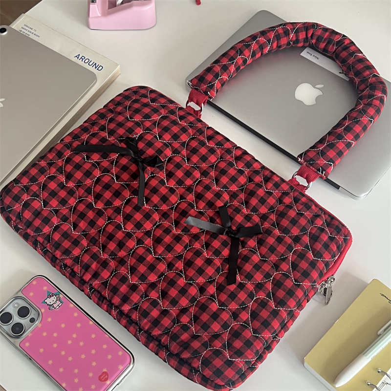 Lõuna-Korea Kazum Plaid Bow pendelarvutikott iPadi tahvelarvuti hoiustamiseks sülearvuti õlakott