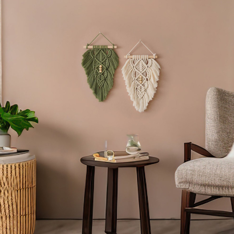 Naujas rankomis austas lapinis gobelenas iš Šiaurės šalių kambario miegamojo sienų plunksnų papuošalų iš „Amazon Supply“.