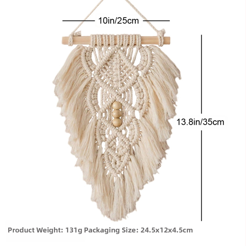 Naujas rankomis austas lapinis gobelenas iš Šiaurės šalių kambario miegamojo sienų plunksnų papuošalų iš „Amazon Supply“.