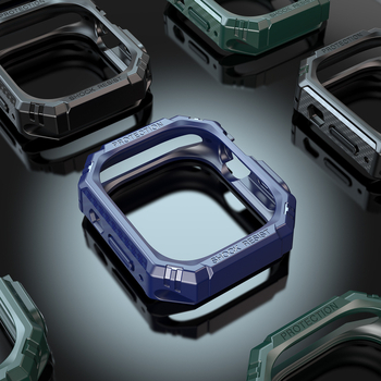 Sobib Apple Watch 10. põlvkonna TPU süsinikkiust mustriga kontrastse värvi ümbrisega iWatch 56789. põlvkonna kukkumisvastane kaitseümbris