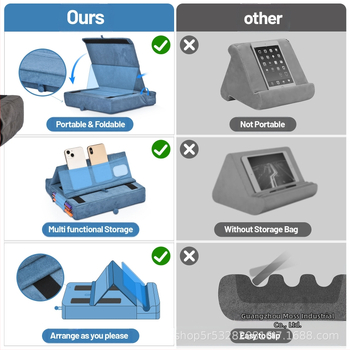 laos tahvelarvuti lugemispadi padjaalus sülearvuti kolmnurkne tugialus hulgimüügis mobiiltelefoni lugemisalus