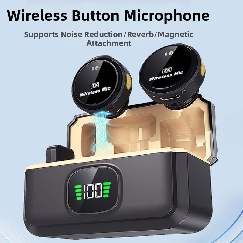 Piiriülesed plahvatused Q8Q9 juhtmevaba kraekinnitusega mikrofon Q8Q9 üks lohistamine kaks Apple`i Androidi magnetpandlaga mobiiltelefoni salvestussõnad