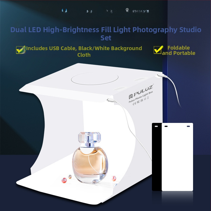 Реквизит Бижута Бял фон Продукт Софтбокс Малък Мини Студио Фото Запълваща Светлина Фото Заснемане Маса