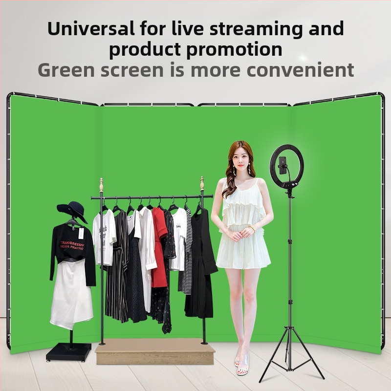 Плат за зелен екран на живо, плат за зелен екран, голям фотографски фон, преносимо професионално оборудване за филми и телевизия