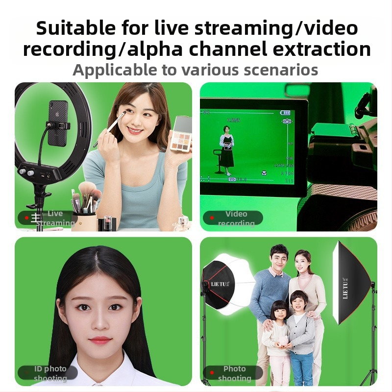 Плат за зелен екран на живо, плат за зелен екран, голям фотографски фон, преносимо професионално оборудване за филми и телевизия