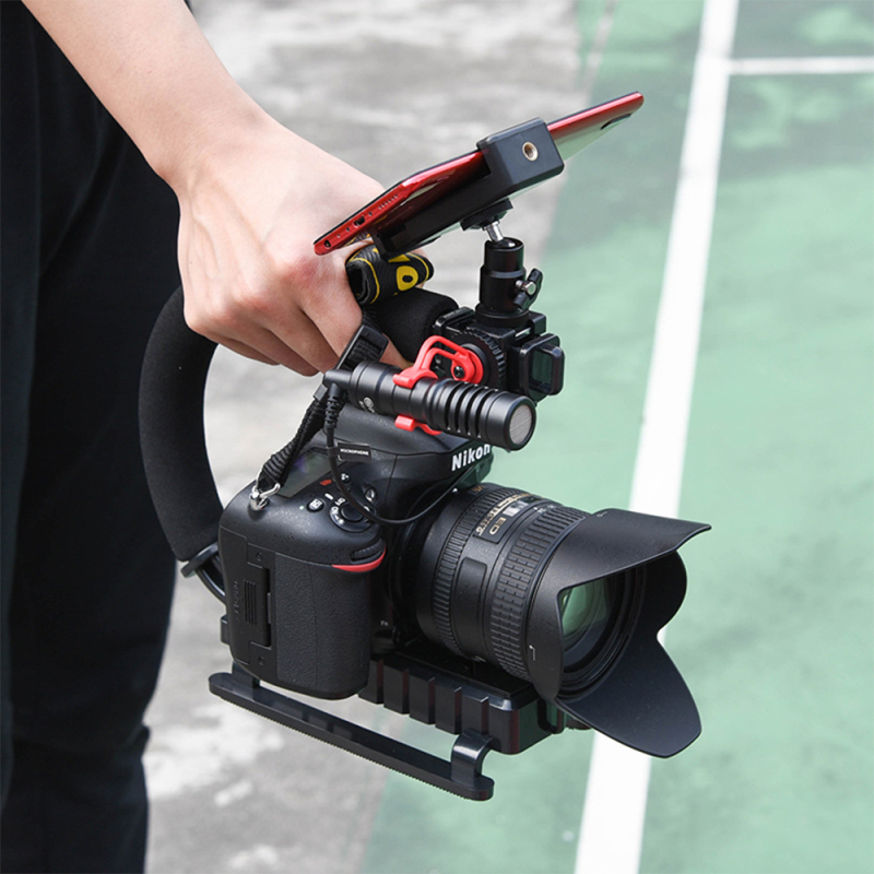 Rūpnīcas tiešās piegādes rokas stabilizators ar vienu karsto pieslēgvietu U-veida kronšteins kameras stabilizatoram U-veida video kronšteins ar trim karsto pieslēgvietām