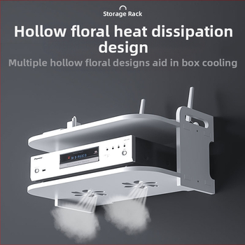 Nappali projektor konzol falra szerelhető router tárolódoboz falra szerelhető, nem perforált, üreges set-top box tárolóállvány