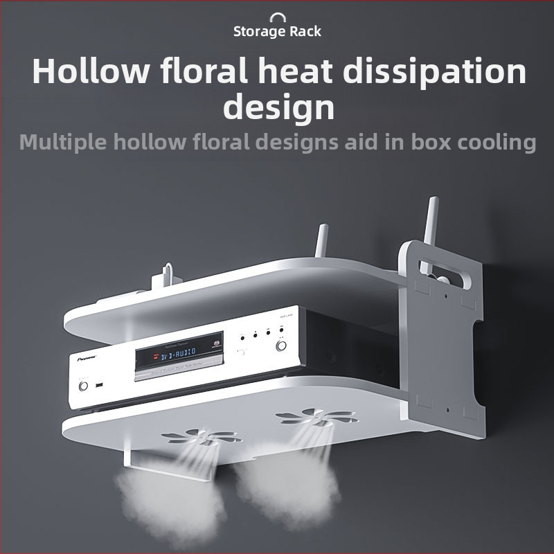 Nappali projektor konzol falra szerelhető router tárolódoboz falra szerelhető, nem perforált, üreges set-top box tárolóállvány