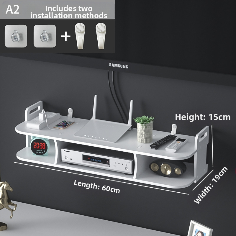 Nappali projektor konzol falra szerelhető router tárolódoboz falra szerelhető, nem perforált, üreges set-top box tárolóállvány