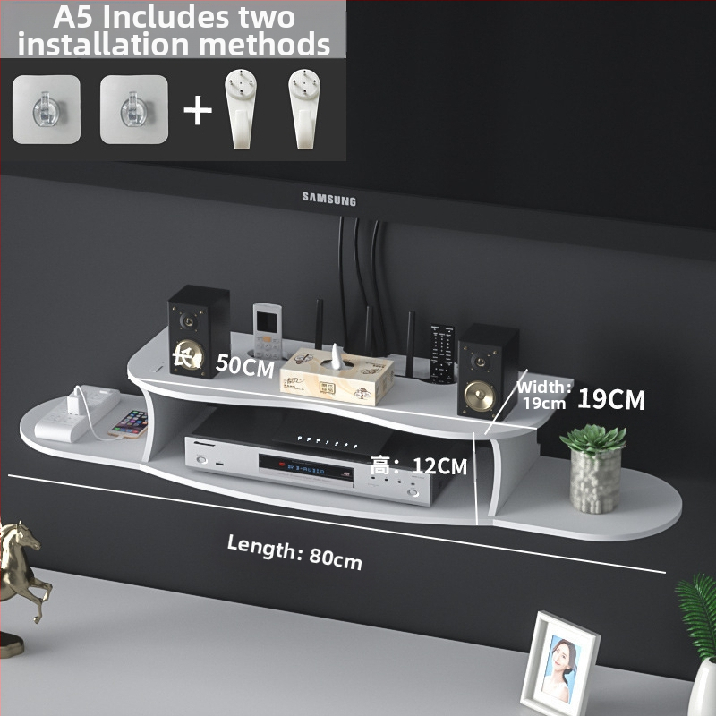 Nappali projektor konzol falra szerelhető router tárolódoboz falra szerelhető, nem perforált, üreges set-top box tárolóállvány