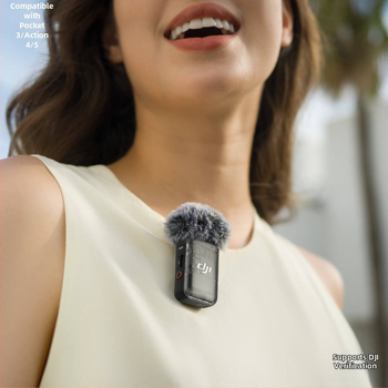 Κατάλληλο για πομπό Dji Mic2, Action5Pro/Pocket3, ασύρματο δέκτη μικροφώνου για ζωντανή μετάδοση κινητού τηλεφώνου