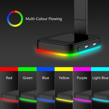 Šareni RGB nosač za slušalice s promjenom boje, nosač za e-sportske slušalice s odsjajem, stalak za prikaz, dvostruki USBHUB
