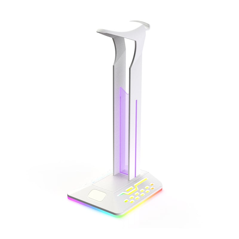 Цветна RGB скоба за слушалки с променящ се цвят, слушалки за електронни спортове, скоба за отблясъци, стойка за дисплей за слушалки с двоен USBHUB