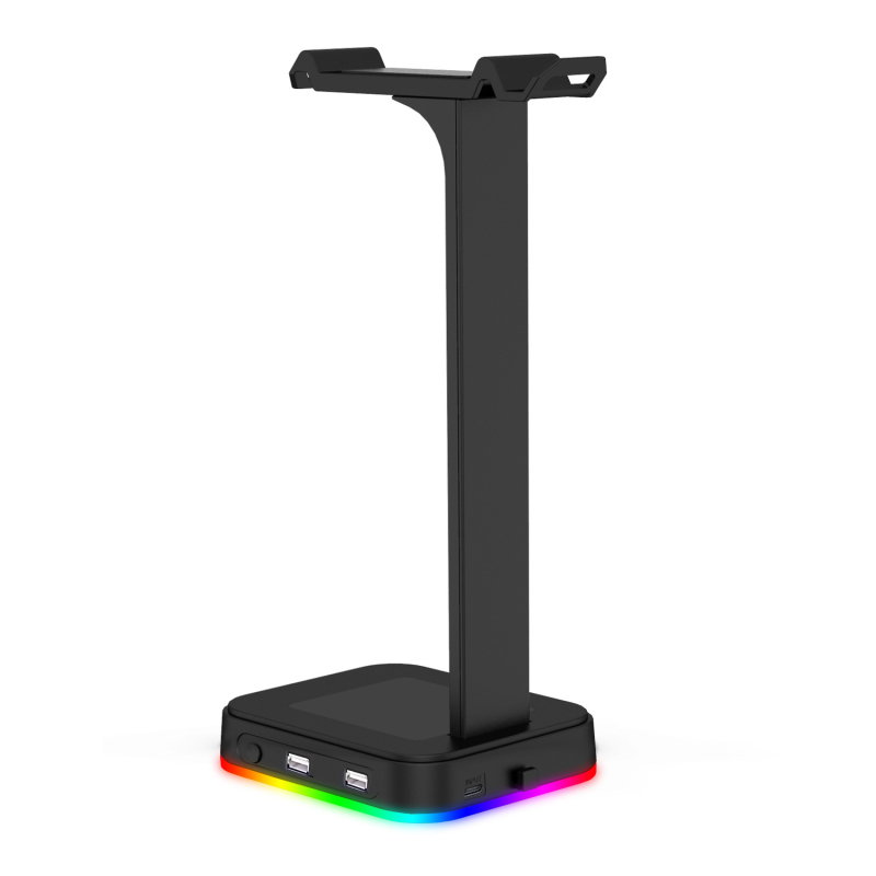 Šareni RGB nosač za slušalice s promjenom boje, nosač za e-sportske slušalice s odsjajem, stalak za prikaz, dvostruki USBHUB