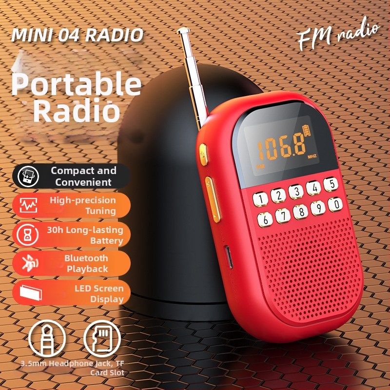 Rádio pre seniorov s možnosťou vloženia karty, malý reproduktor, prenosný prijímač pre seniorov, viacpásmový FM/AM/Bluetooth