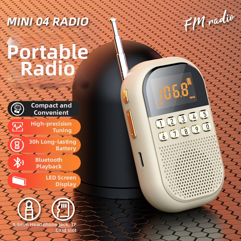 Rádio pre seniorov s možnosťou vloženia karty, malý reproduktor, prenosný prijímač pre seniorov, viacpásmový FM/AM/Bluetooth