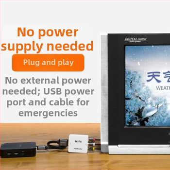 Piiriülene AV-HDMI videomuundur 1080P jälgimismängu digiboks, kolm RCA-d telerisse