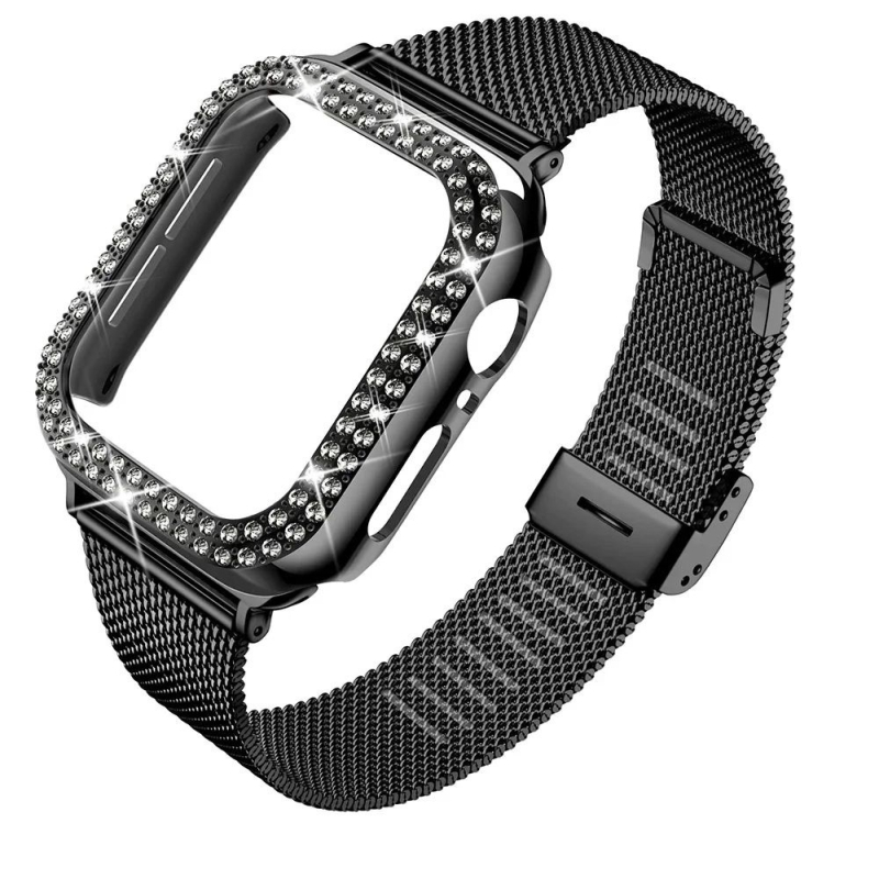 Teemantkorpuse metallrihm iWatch Band Ultra 2 roostevabast terasest S jaoks