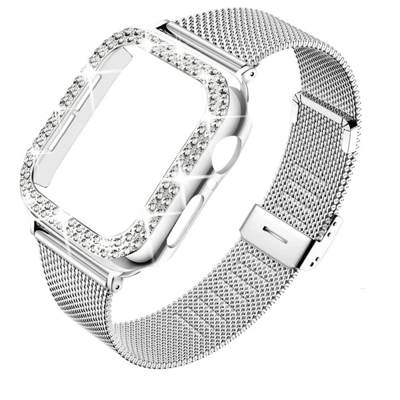 Teemantkorpuse metallrihm iWatch Band Ultra 2 roostevabast terasest S jaoks
