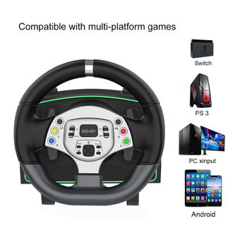 1080 fokos versenyjáték univerzális szimulátor kormánykerék, kompatibilis PC/PS3/Switch/Android többfunkciós készülékkel