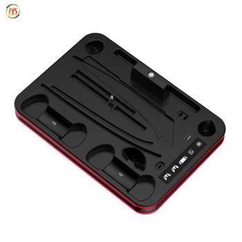 PS5/PS5Slim multifunktsionaalne jahutusalus kõrvaklappide hoidikuga ja RGB värvilise valgusega JYS-P5225