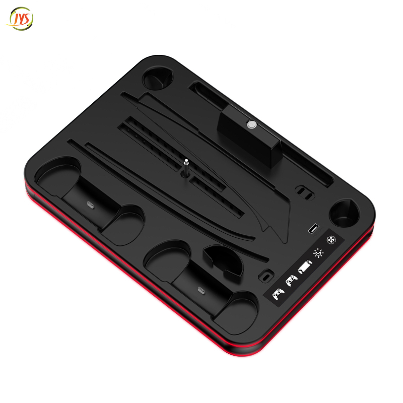 PS5/PS5Slim multifunktsionaalne jahutusalus kõrvaklappide hoidikuga ja RGB värvilise valgusega JYS-P5225