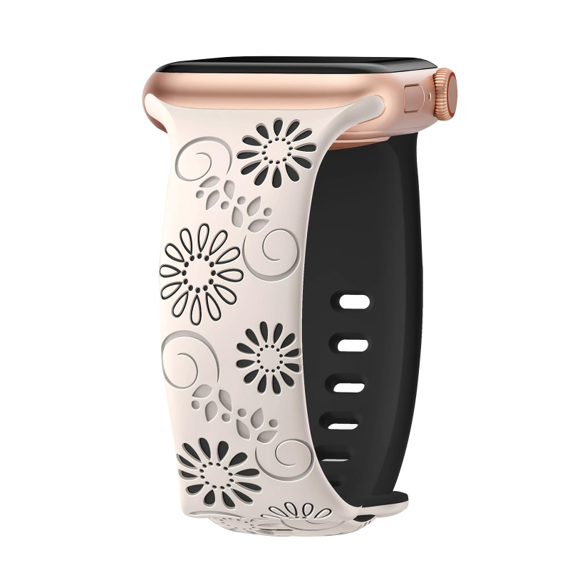 Apple Watch Ultra okosórához alkalmas, Apple kétszínű napraforgó szilikon szíjjal