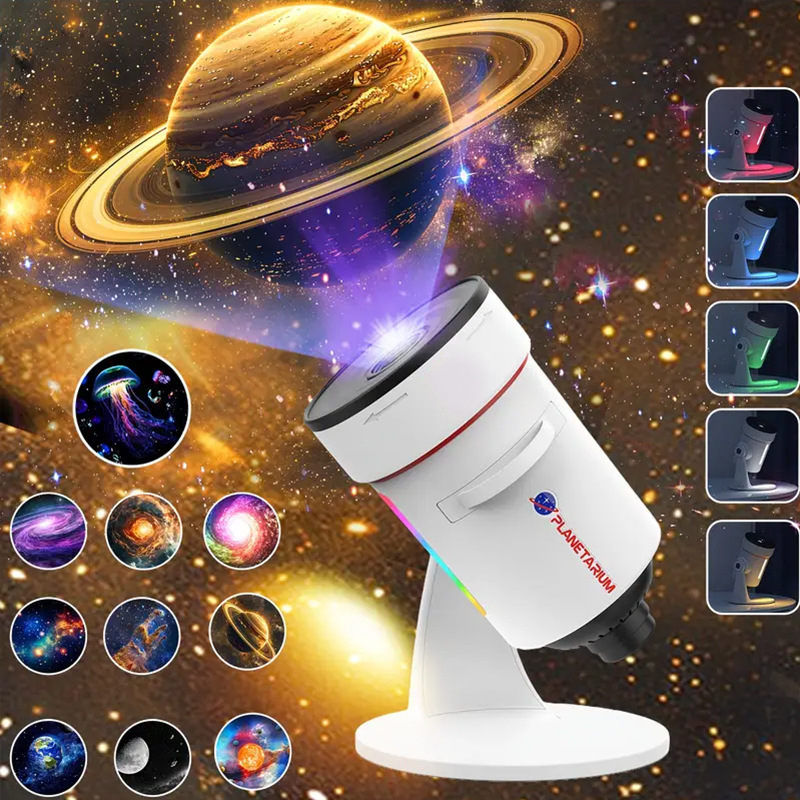 Csillagos égbolt vetítőlámpa 7 filmlap 2000Mah akkumulátor meleg színű éjszakai fény galaxis galaxis vetítőlámpa