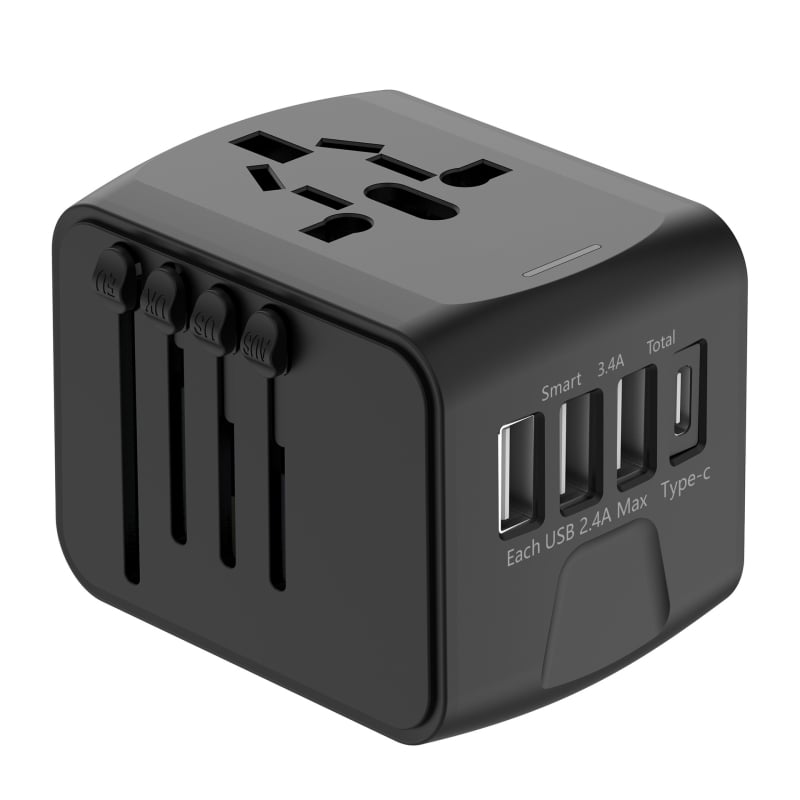 Многофункционално зарядно за пътуване 3USB TypeC универсален контакт за множество държави Американски разпоредби Европейски разпоредби Британски разпоредби Австралийски разпоредби Зарядна станция
