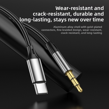 AUX-audioliin Professionaalne autokõlari Type-c - 3,5 mm audioliin Arvuti ja mobiiltelefoni heli muundamise liin