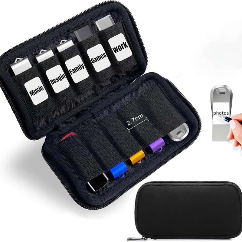 Neopreenmaterjalist veekindel lööke neelav U-kettaga kosmeetikakott, multifunktsionaalne mini kaasaskantav kosmeetikakott, digitaalne kott